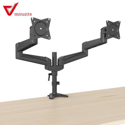 China Fender Workstation V-Mounts Dual Adjustable Articulating Monitor Desk Mount Stand For A Screen Up To 27