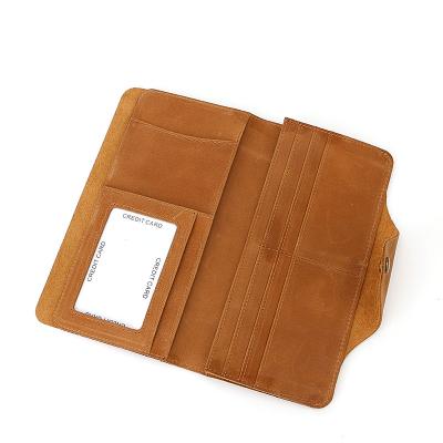 China Simple& Crazy Horse Vintage Classic Long Leather Wallet Mens Genuine Leather Wallets for sale