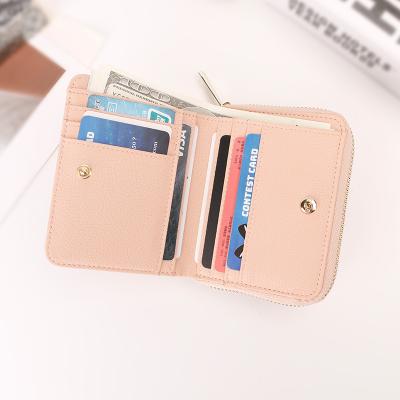 China PU Leather Women Wallet Litchi Rfid Card Holder Coin Purse Custom for sale