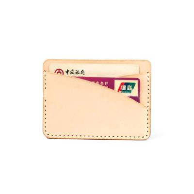 China Fashion Natural Vegetable Tanned Leather Card Holder For Men And Women for sale