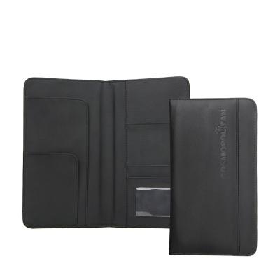 China Fashion Black Bi-fold PU Wallet Checkbook Holder Ticket Wallet Card Money Clip Business Pocket Leather Purse for sale