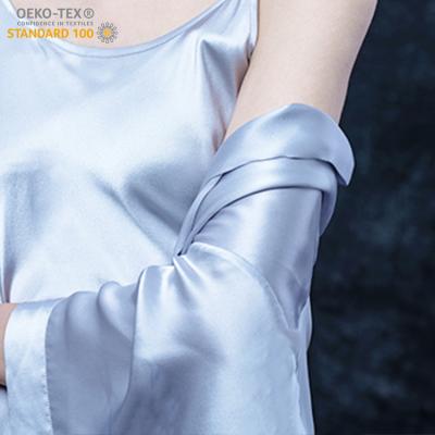 China Southsilkroad 100% pure mulberry silk thermal comfortable bridal pajamas set custom made nightgown 19MM V-neck for female oekotex for sale