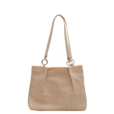 China Hot Selling Straw Bags Women Handbags With Zipper Large Capacity Woven Tote Bag Beach Shopping Bag for sale