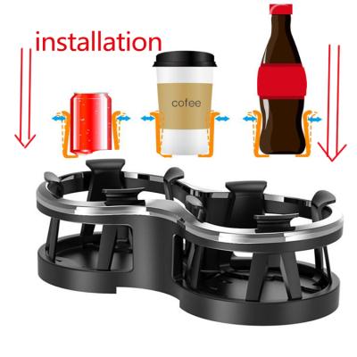 China Dual Detachable Rotatable Flexible Car Base Durable Water Bottle Cup Holder for sale