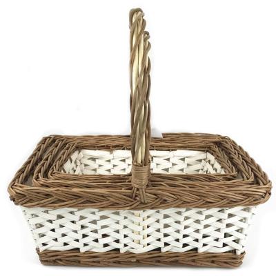 China Europe handmade wicker valentine baskets for gifts with handles for sale