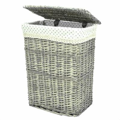 China Viable gray color laundry basket wicker basket for sale