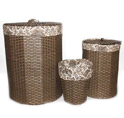 China GUOHUA Eco-friendly Hot Selling Paper Rope Woven Storage And Laundry Basket With Lid And Liner for sale