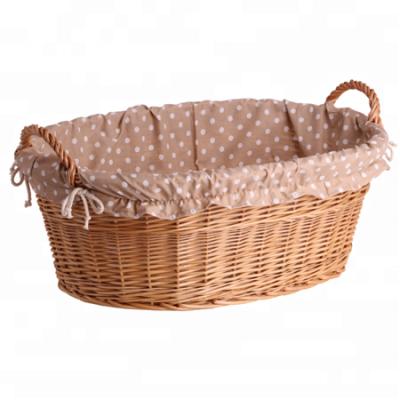 China Viable willow storage wicker basket no handle for sale