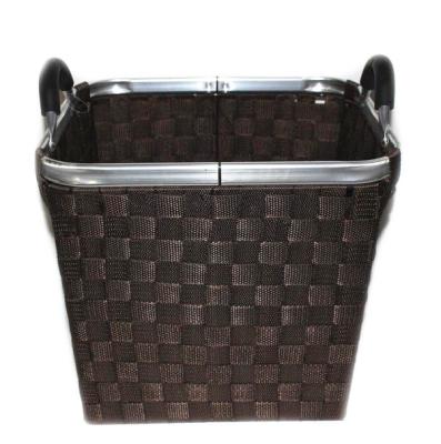 China Sundries Polypropylene Iron Frame Basket , Multifunctional Woven Basket With Aluminum Handle for sale