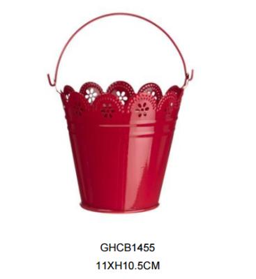 China Sustainable Custom Size Galvanized Metal Zinc Art Flower Pot for sale