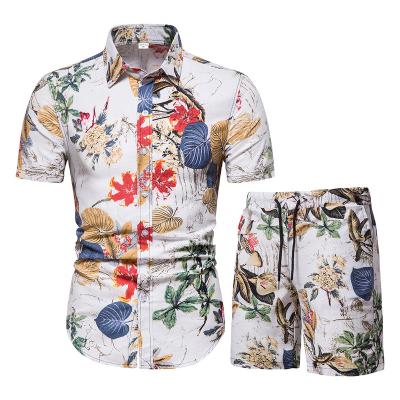 China Summer fashion printing QUICK DRY men's two-piece sets European and American men's shorts set for sale