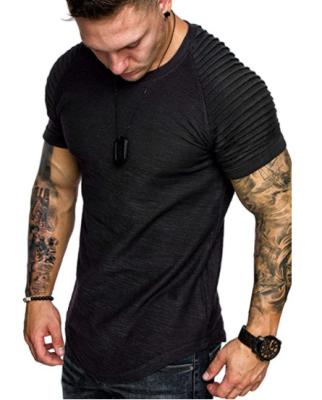 China Hot Selling Custom Made QUICK DRY Fitness Clothes Black O-Neck T-Shirts For Men Cotton for sale