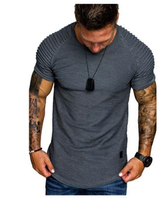 China European and American QUICK DRY Solid Color O Neck Polyester Cotton Men's T-Shirt for sale