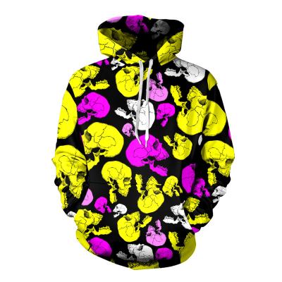 China 2021 Autumn Skull Pattern Outdoor Activity Pullover Unisex Custom Logo Anti-Shrink Pattern Modern Halloween Hoodie for sale