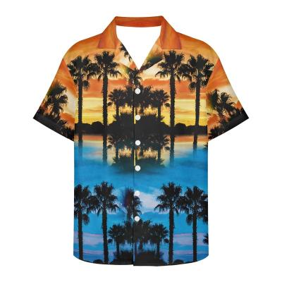 China Summer 2022 Breathable Plus Size Short Sleeve Button Down Hawaiian Shirt Print Mens Resort Beach Shirt Custom Graphics Tropical Fruit for sale