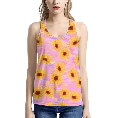 China Custom Women's Casual Halter Spaghetti Strap Floral Print Tank Top Camis Top Shirt QUICK DRY Summer GYM Tanktops Vest DA donna for sale