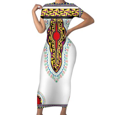 China African Clothing Patterns Smart Causal African Maxi Dress Shirt Dashiki 2021 Ethnic Clothing Bodycon Plus Size 4xl White African Dress For Women for sale