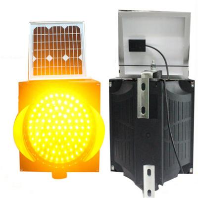 China PC Engineering Plastic & Anti-UV Yellow 300mm Solar Flashing Warning Lights for Road Traffic Safety for sale