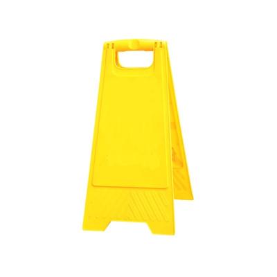 China A Frame Plastic Portable Warning Sign PP White Material Yellow Wet Floor Sign for sale