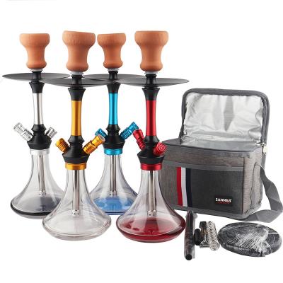 China ALEX Smoking Accessories Portable Manufacturer Durable Custom Alloy Shisha Hookah With Backpack for sale