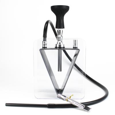 China Smooking Hookah Shisha Alex Portable Triangle Plastic Acrylic Smoking Chicha With Led Light for sale