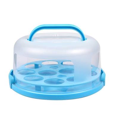 China SUSTAINABLE CUPCAKE CARRIE CARRIER RACK ROLL CONTAINER WITH LOCKING LID AND HANDLE for sale