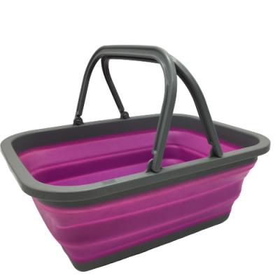 China Medium PP+TPR Silicone Collapsible Laundry And Shopping Basket for sale