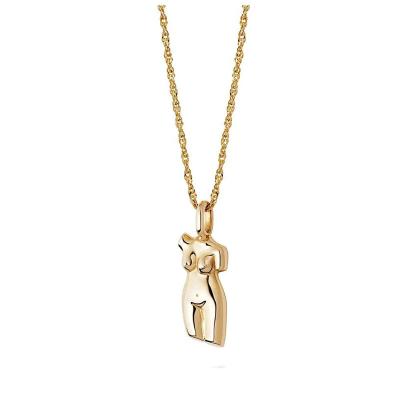 China Nickel Free 2021 Lead Free New Personalied Figure Face Necklace Stainless Steel 18K Gold Plated Abstract Jewely Female Body Necklace Gift for sale