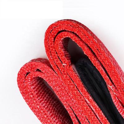 China Hot Selling 10ton Electricity Webbing Red Sling Polyester Flat Webbing Spears For Lifting Slings for sale