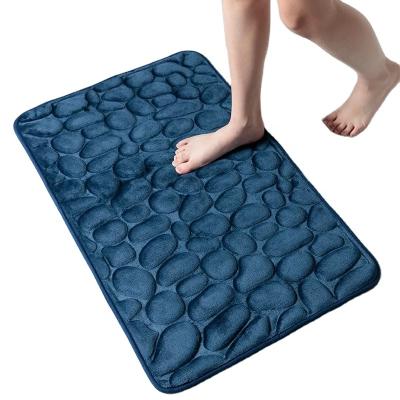 China Factory Wholesale High Quality Bathroom Washable Mat Cobblestone Embossing 3D for Bathtub Non Slip Water Absorption and Quick Drying for sale