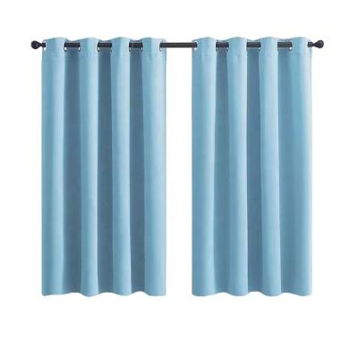 China Luxury Dark High Density 100% Shading Blackout Fabric Retro Blackout Polyester 90% Solid Color Curtain OEM for sale