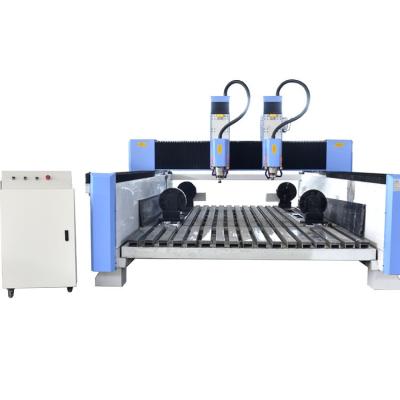 China Pedra grossa dobro da máquina 500mm do router do CNC das cabeças 21KW que cinzela a máquina à venda