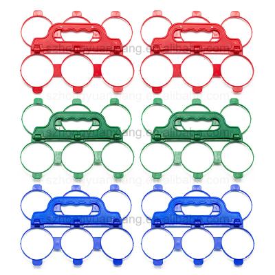 China Refillable Color Customized 6 Pack Handle 330ml 500ml Beer Can Carrier Craft Beer Soda Water Custom Coke Plastic Six Pack Plastic Rings for sale