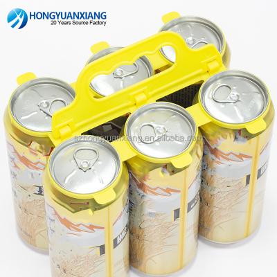 China 300ml 500ml/18oz Plastic Beverage Refillable Coke Beer Holder For Aluminum Cans Round Beverage Plastic Holder Carrier Box Plastic Handle for sale