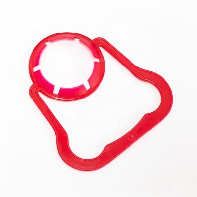 China Single Bottles 30mm Beverage Bottle Carry Buckle Red Plastic Carry Handle Bottle Mineral Water Beverage Carry Buckle for sale