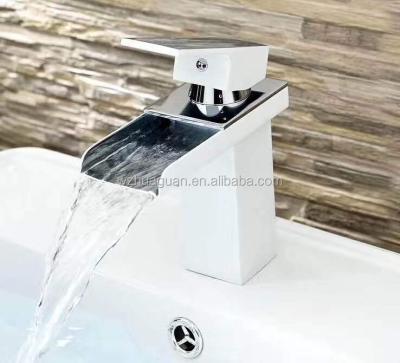 China New Design Basin Waterfall Faucets High Quality Paint Metered White Faucet for sale