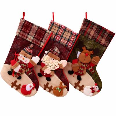 China New Christmas Ornaments Socks High End Materials Santa Socks Gift Bag Eco-friendly Gift Bag for sale