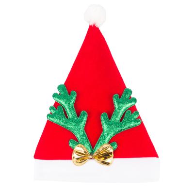 China New Gold Velvet Antler Christmas Cartoon Hat Promotional Christmas Decoration Christmas Antler Gifts Hat Party Adult Holidays Dress for sale