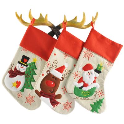 China Santa Claus Handmade Santa Claus Snowman Felt Christmas Decoration Stocking for sale