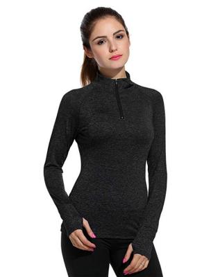 China Anti-pilling Women's Running Long Sleeve Gym Sports Fast Dry Thumb Hole T-Shirt for sale