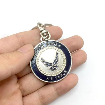 China Gifts Custom Metal Air Force Souvenir Round Metal Key Chain Key Chain for sale