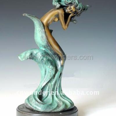 China Europe's Best Selling Colorful Bronze Lady Statue for sale