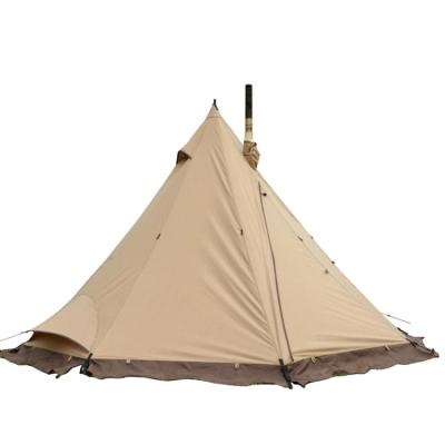 China Fishing Outdoor Insulated Camping Tent Leisure Tent Polyester Cotton And Sunshade Tepee Stove Chimney Tent For Sale for sale