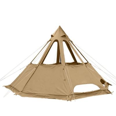 China Luxury Outdoor Pyramid Tent Camping Tent 270 Glamping Campfire Picnic Teepee Cotton Canvas Teepee Camping Tents For Sale for sale