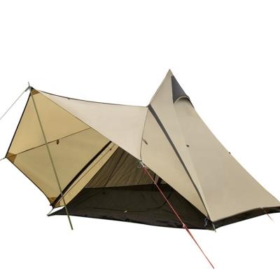 China Wholesale Aluminum Door Aluminum Expandable Outdoor Family Stake Tent Double Layers Teepee Pole Tapered Teepee Camping Tent for sale