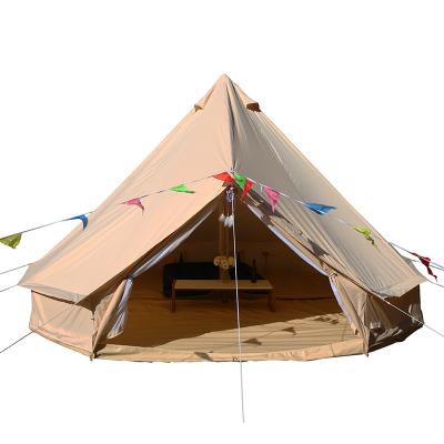 China 100% Waterproof Canvas 3m 4m 5m 6m 7m Bell Tent Camping Cotton Oxford Bell Bell Tent Bell Glamping Tent for sale