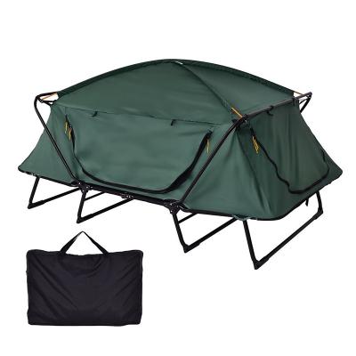 China Diagonal Tying Type Double Layer Folding Fishing Cradle Tent Waterproof 1/2 Person Hiking Military Cradle Tent Outdoor Camping With Carry Bag for sale