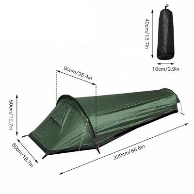 China Straight Tie Type Outdoor Waterproof Aluminum Oxford Durable Canvas Durable Canvas Aluminum Double Layer Camping Booty Biker Bivy Tent Military Bivy Tent For Hunting for sale