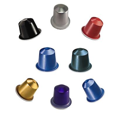 China Environmental Protection Nespresso Material Upscale Aluminum Foil Coffee Empty Capsule With Foil Lids for sale