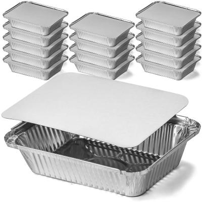 China Eco - Friendly Heavy Duty Full Size Aluminum Foil Cooking Pans For Cooking Disposable Aluminum Foil Containers With Lids for sale